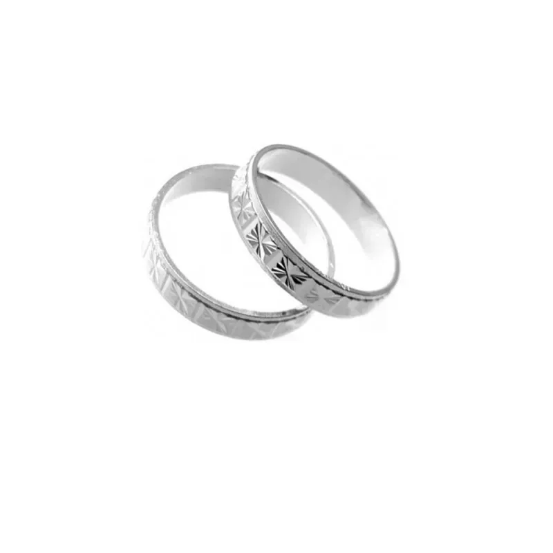 Alianza plata Ley 925m tallada plana brillo mate [AC0400]