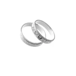 Alianza plata Ley 925m tallada plana brillo mate [AC0400GR]