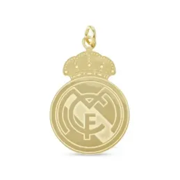 Real Madrid Colgante Plata Ley 925m macizo chapado oro 30 mm. liso ma