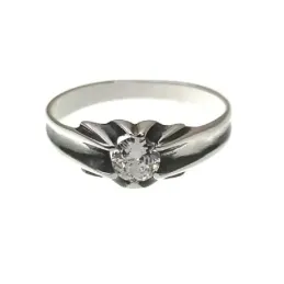 Solitario plata Ley 925m hombre circonita centro combinada detalles o