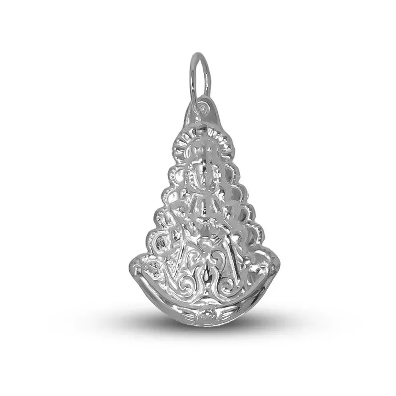 Medalla colgante plata ley 925m 25mm. Virgen Rocío pequeña [AA8027]