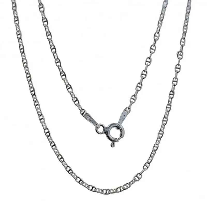 Cadena plata Ley 925m 45cm. modelo marina martilleada [AC0348]