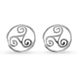 Pendientes plata ley 925m trisquel celta calado 12mm. [AB2670]