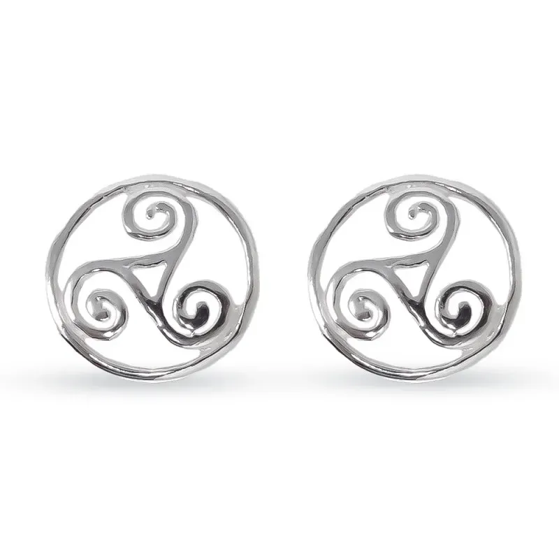 Pendientes plata ley 925m trisquel celta calado 12mm. [AB2670]