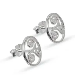 Pendientes plata ley 925m trisquel celta calado 12mm. [AB2670]