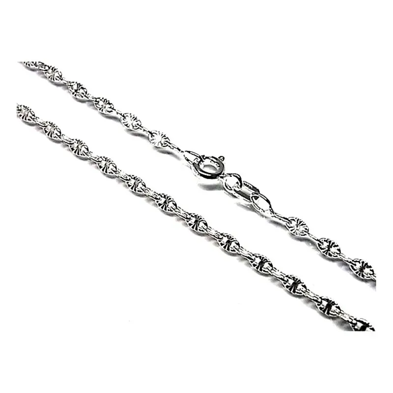 Cadena plata ley 925m 40cm. lumina tallada 0.50mm. [AB0356]