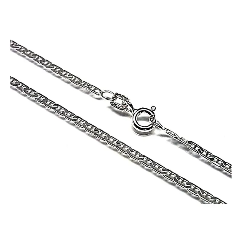Cadena plata ley 925m lisa 50cm. marina martilleada 0.50mm. [AB0416]