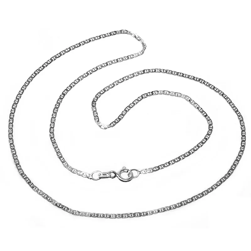 Cadena plata Ley 925m 40cm. marina martilleada [AB6050]