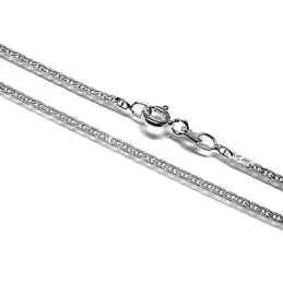Cadena plata Ley 925m 50cm. marina martilleada lisa [AB6067]
