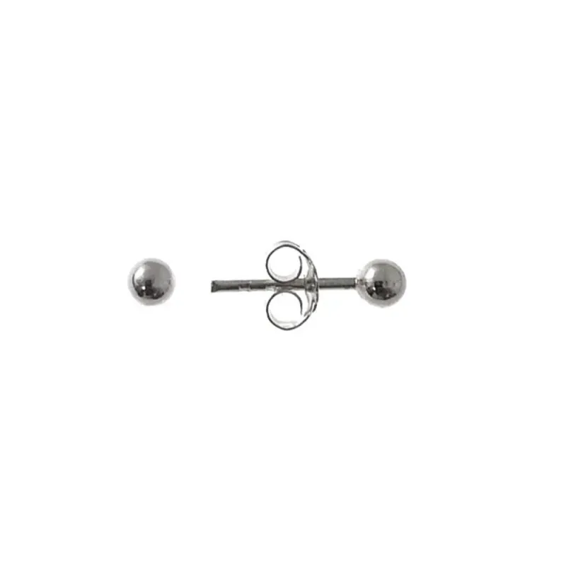 Pendientes plata Ley 925m bolas 3mm. lisas cierre presión