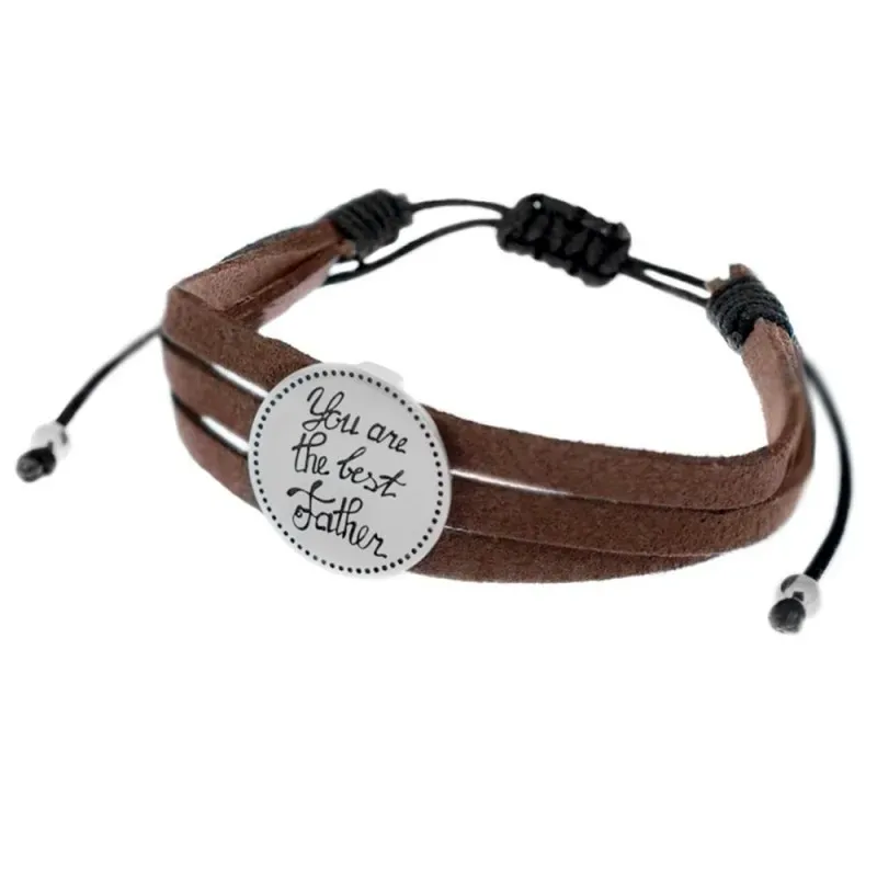 Pulsera acero inoxidable rodiado adaptable YOU ARE THE BEST FATHER co