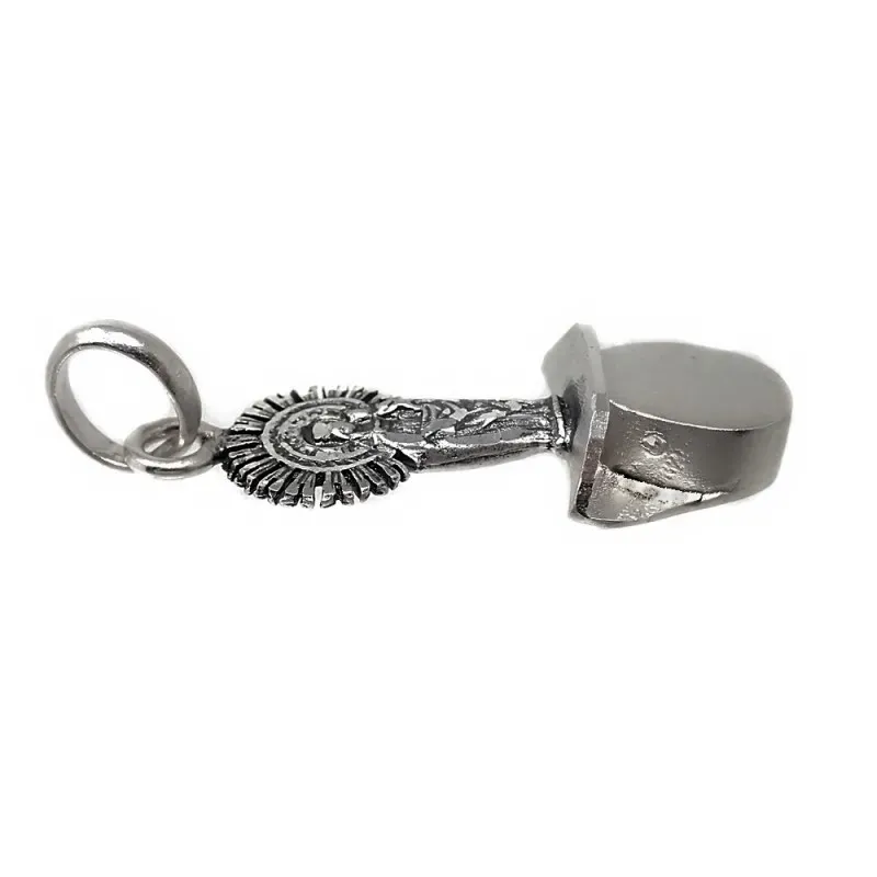 Colgante Virgen del Pilar peana tricornio plata Ley 925m macizo 34 mm