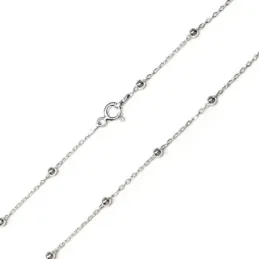 Cadena plata ley 925m lisa 50cm. combinada bolitas 0.25mm. [AB0429]