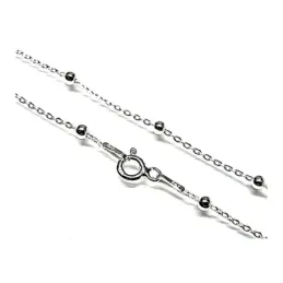 Cadena plata ley 925m lisa 50cm. combinada bolitas 0.25mm. [AB0429]