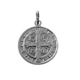 Colgante plata Ley 925m medalla San Benito 16mm. [AB1628]