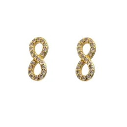 Pendientes en Plata de Ley 925m chapados en oro símbolo infinito de 1