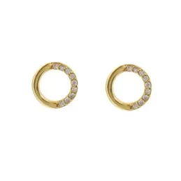 Pendientes en Plata de Ley 925m chapados en oro amuleto Karma de 9 mm