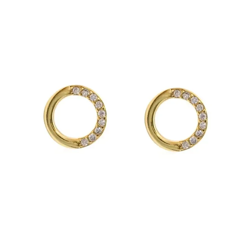 Pendientes en Plata de Ley 925m chapados en oro amuleto Karma de 9 mm