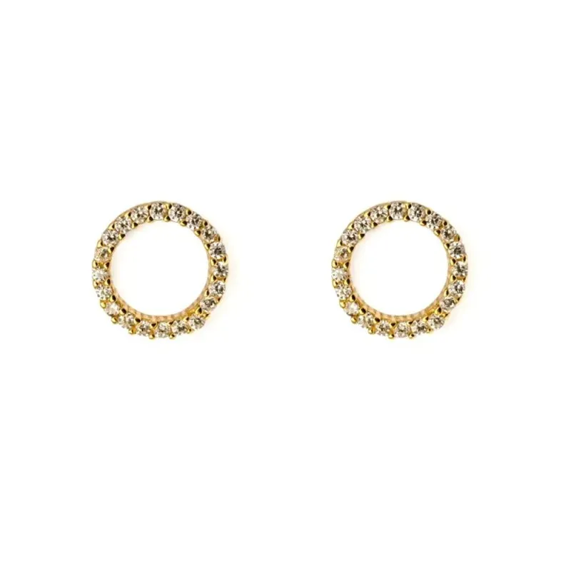 Pendientes en Plata de Ley 925m chapados en oro amuleto Karma de 10 m
