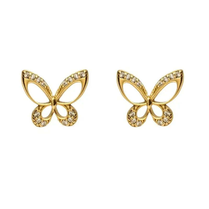 Pendientes en Plata de Ley 925m chapados en oro de 13 mm. forma de ma