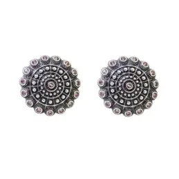 Pendientes Charro en Plata de Ley 925m de 18 mm. con circonitas rosas