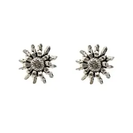 Pendientes de Flor Eguzkilore en Plata de Ley 925m amuleto de 10 mm.