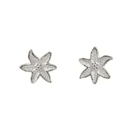 Pendientes en Plata de Ley 925m de 9 mm. con forma de estrella de mar