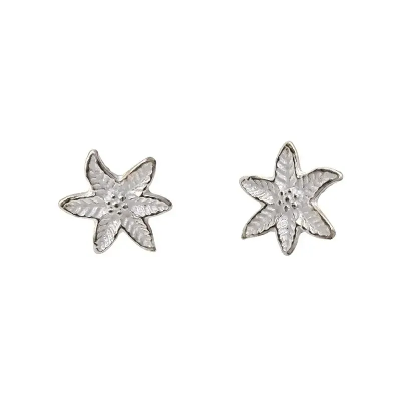 Pendientes en Plata de Ley 925m de 9 mm. con forma de estrella de mar