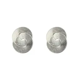 Pendientes en Plata de Ley 925m de 14 mm. dos aros enlazados lisos