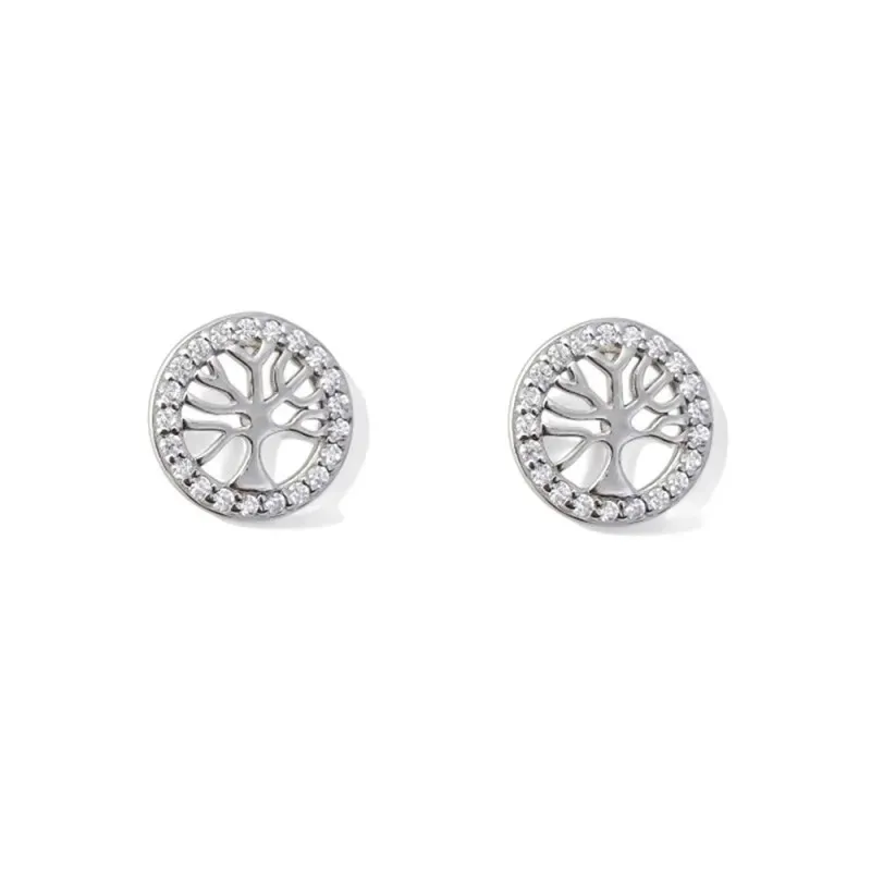 Árbol de la Vida Pendientes en Plata de Ley amuleto de 10 mm. calado