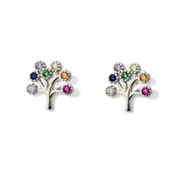 Árbol de la Vida Pendientes en Plata de Ley amuleto de 10 mm. con cir