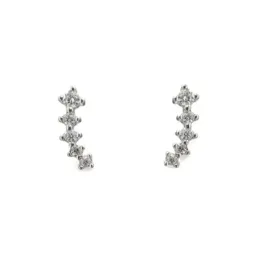 Pendientes Trepadores en Plata de Ley 925m de 11 mm. con circonitas d