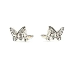 Pendientes en Plata de Ley 925m mariposa de 8 mm. con circonitas comb