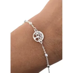 Árbol de la Vida Pulsera en Plata de Ley 925m de 17 cm. amuleto de 10