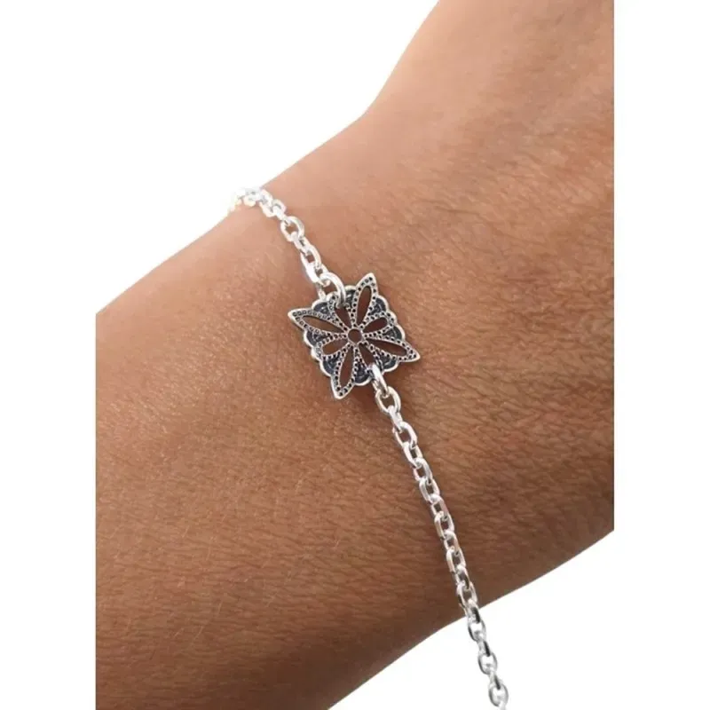 Pulsera en Plata de Ley 925m de 17 cm. forzada alargada de 2 mm. deta