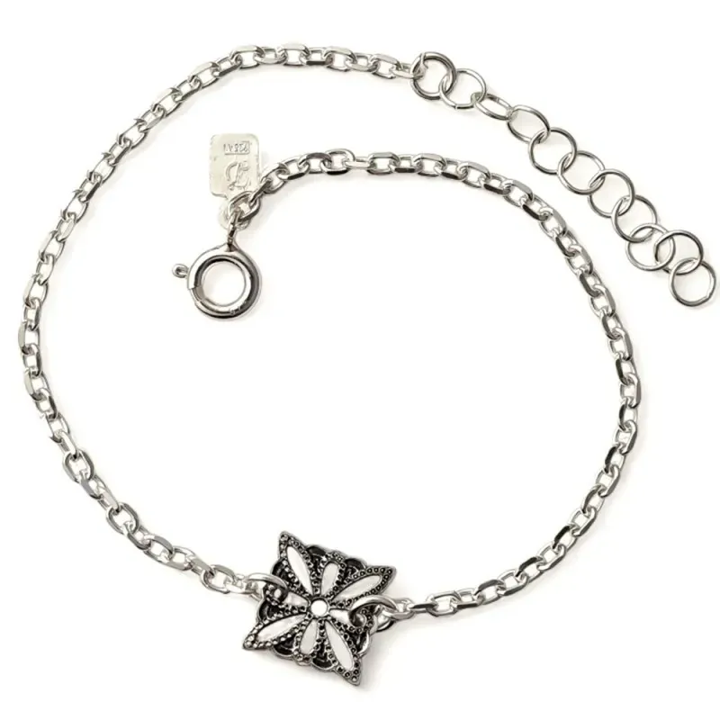 Pulsera en Plata de Ley 925m de 17 cm. forzada alargada de 2 mm. deta