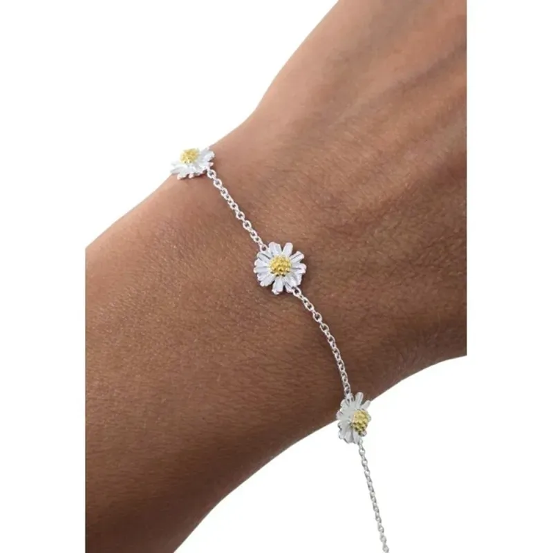 Pulsera de Flor Eguzkilore en Plata de Ley 925m de 16 cm. detalle  8