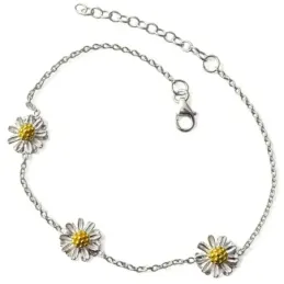 Pulsera de Flor Eguzkilore en Plata de Ley 925m de 16 cm. detalle  8
