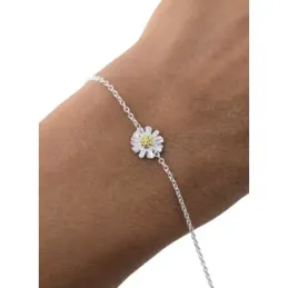 Pulsera de Flor Eguzkilore en Plata de Ley 925m de 16 cm. detalle  8