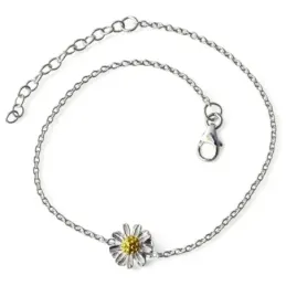 Pulsera de Flor Eguzkilore en Plata de Ley 925m de 16 cm. detalle  8