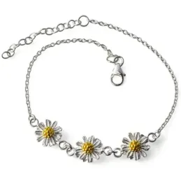 Pulsera de Flor Eguzkilore en Plata de Ley 925m de 16 cm. detalle 3 f