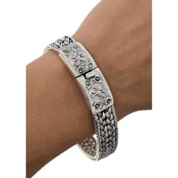 Pulsera Rígida Brazalete en Plata Ley 925m de 60 mm. de diámetro inte