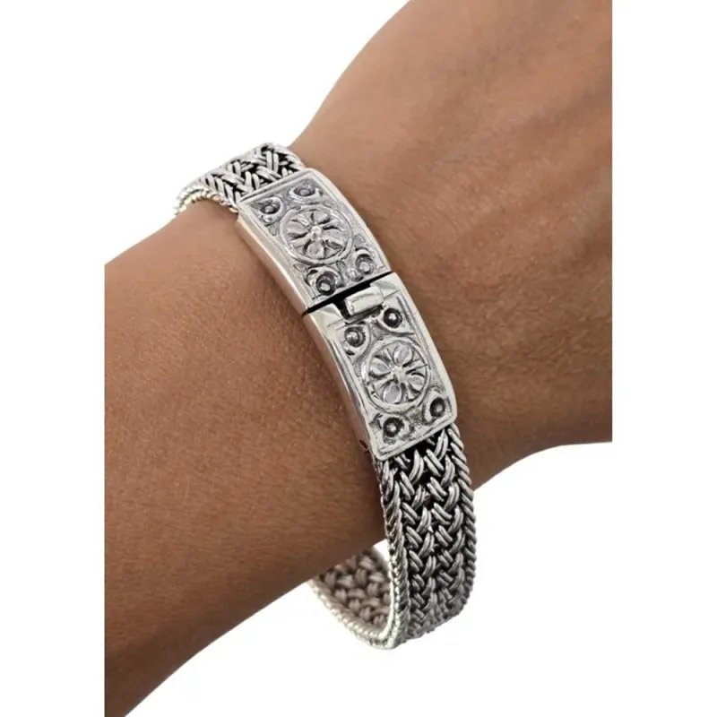 Pulsera Rígida Brazalete en Plata Ley 925m de 60 mm. de diámetro inte
