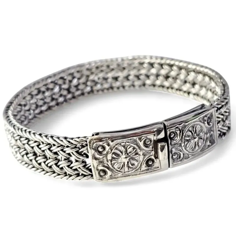 Pulsera Rígida Brazalete en Plata Ley 925m de 60 mm. de diámetro inte