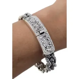 Pulsera Rígida Trenzada en Plata de Ley 925m brazalete de 60 mm. diám