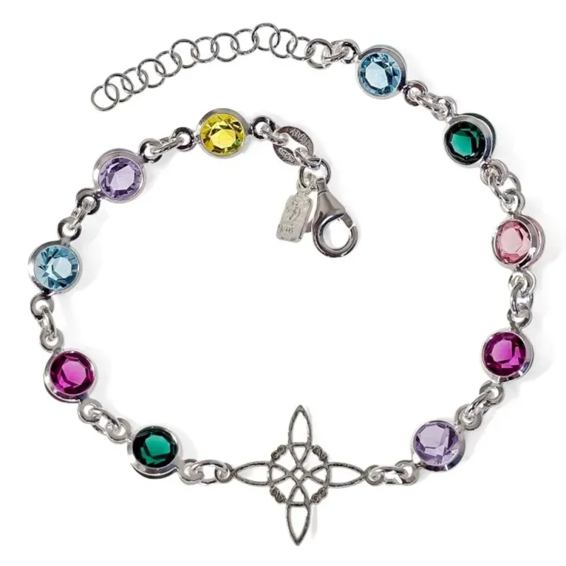 Nudo de Bruja Pulsera en Plata de Ley 925m de 17 cm. con circonitas c