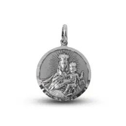 Medalla plata Ley 925m Escapulario 21mm. Corazón de Jesús [AB7124]