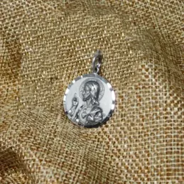 Medalla plata Ley 925m Escapulario 21mm. Corazón de Jesús [AB7124]