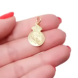 Real Madrid Colgante Plata Ley 925m chapado oro macizo 20 mm.. Grabac