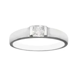 Sortija plata Ley 925m lisa centro circonita 3.5mm. [AB4141]
